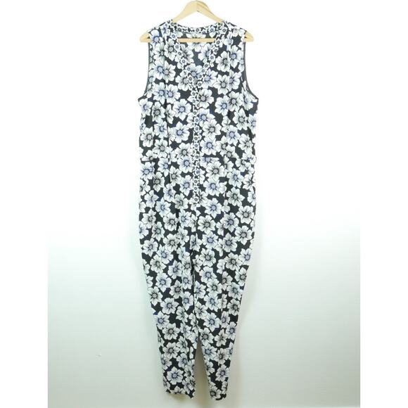 kate spade new york Pants - Kate Spade Floral Hollyhock Jumpsuit XXL Silk Blend NO BELT Preppy Spring Summer